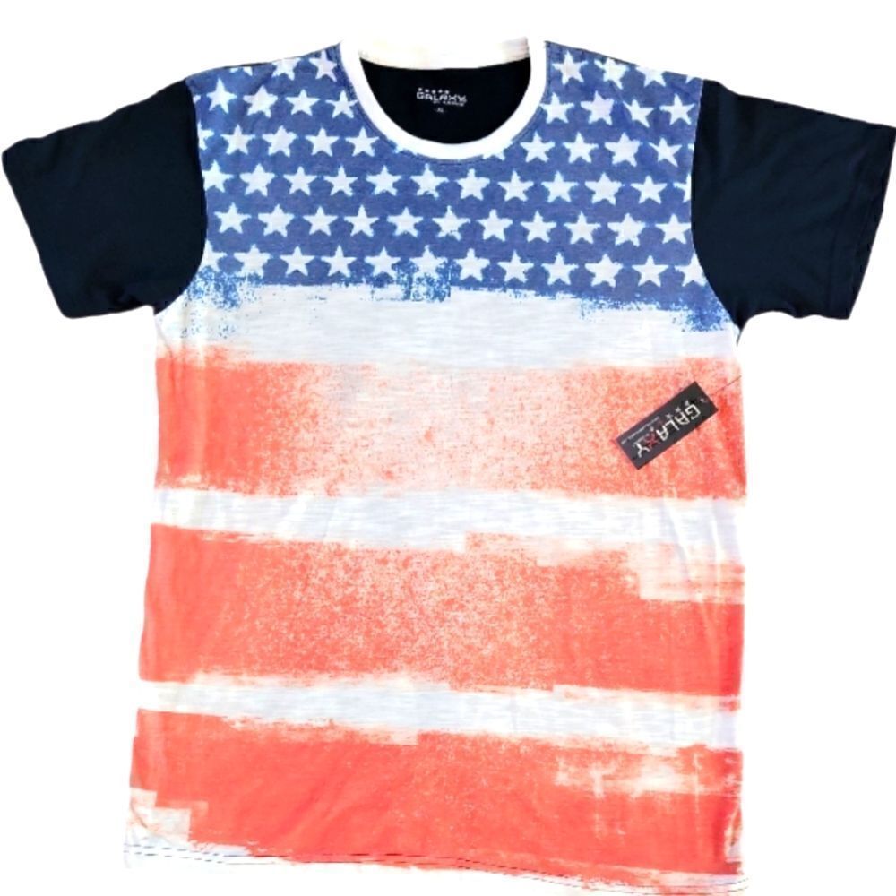 NWT GALAXY BY HARVIC AMERICAN FLAG SHORT SLEEVE SHIRT SZ. XL